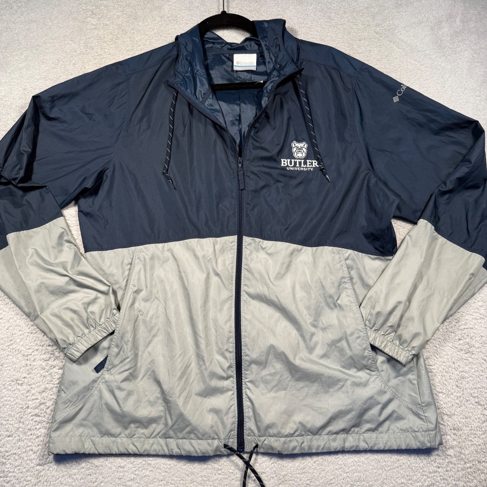 Columbia Butler University Lightweight Hooded Windbreaker‎ Jacket Navy Women's L